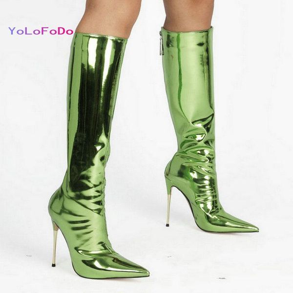 boots 2021 autumn winter women knee high patent pu leather thin heel pointed toe zipper women's big size, Black
boots 2021 autumn winter women knee high patent pu leather thin heel pointed toe zipper women's big size, Black