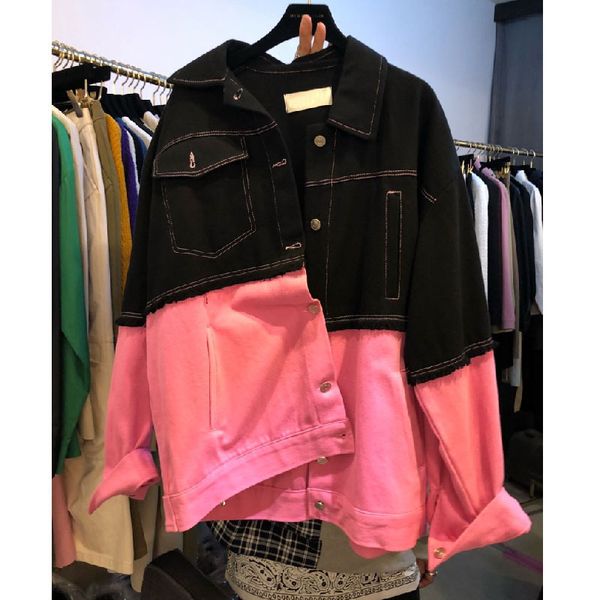 women's jackets female denim jacket loose lapel contrasting color couture c4d5, Black;brown
women's jackets female denim jacket loose lapel contrasting color couture c4d5, Black;brown