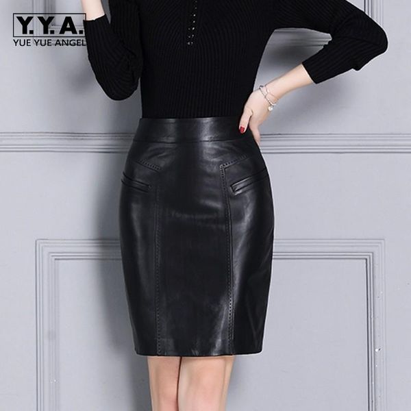 autumn arrival women skirts genuine leather streetwear casual office lady jupe femme sheepskin high waist wrap pencil faldas, Black
autumn arrival women skirts genuine leather streetwear casual office lady jupe femme sheepskin high waist wrap pencil faldas, Black