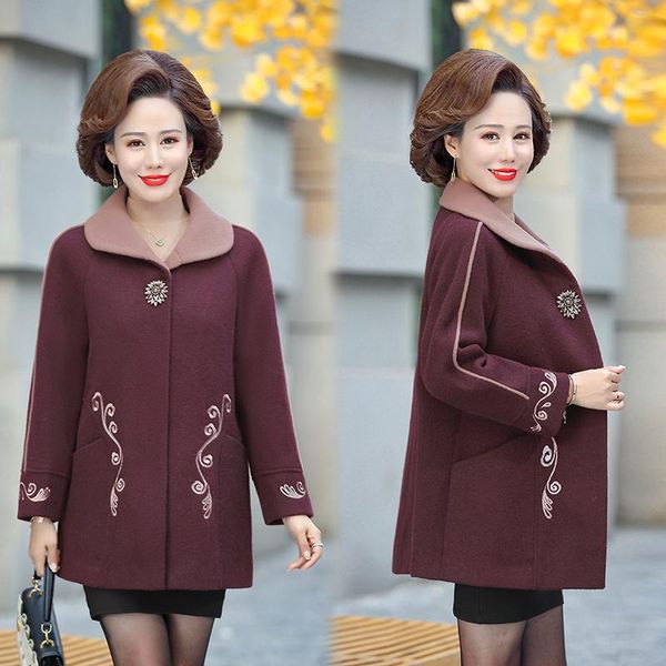 women's wool & blends woolen coat autumn winter fashion long section plus cotton large size jacket mother outerwear, Black
women's wool & blends woolen coat autumn winter fashion long section plus cotton large size jacket mother outerwear, Black