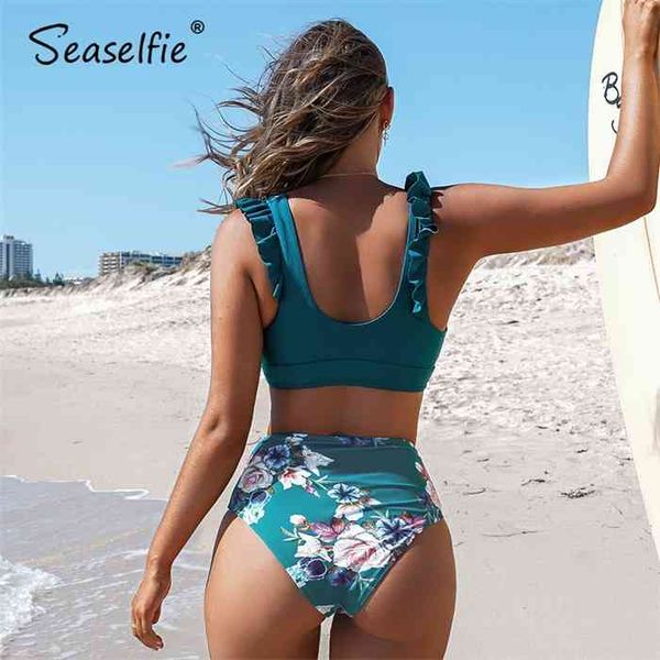 seaselfie ruffled v-neck tank high waist bikini sets women blue floral two pieces swimsuits swimming suit swimwear, White;black
seaselfie ruffled v-neck tank high waist bikini sets women blue floral two pieces swimsuits swimming suit swimwear, White;black