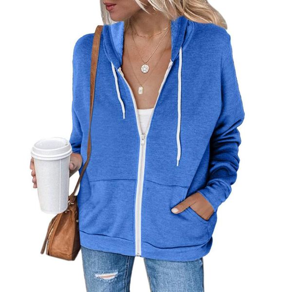 women's hoodies & sweatshirts cofekate fashion drawstring ladies zipper hoodie female solid color fleece coat casual hooded sweatshirt, Black
women's hoodies & sweatshirts cofekate fashion drawstring ladies zipper hoodie female solid color fleece coat casual hooded sweatshirt, Black