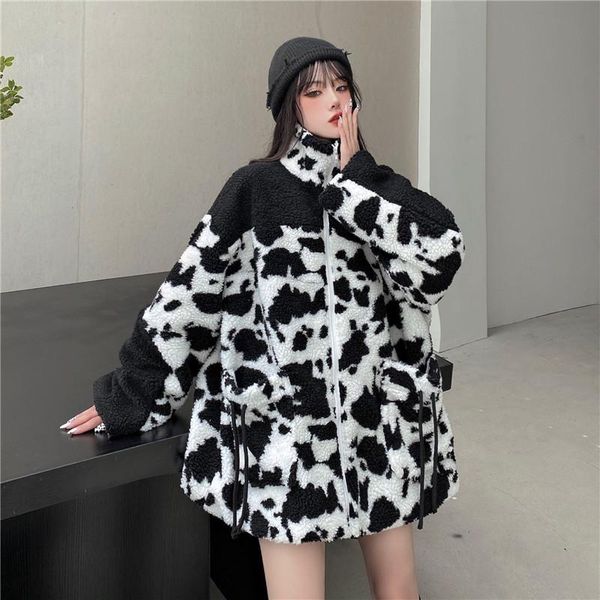 women's jackets 2021 cotton winter ins mid-length cow chic lamb hair coat loose harajuku sweet cool girl apparel, Black;brown
women's jackets 2021 cotton winter ins mid-length cow chic lamb hair coat loose harajuku sweet cool girl apparel, Black;brown