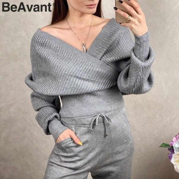 two piece dress beavant autumn winter two-piece knitwear women v neck sweater sets elegant batwing sleeve female pants suit casual, White
two piece dress beavant autumn winter two-piece knitwear women v neck sweater sets elegant batwing sleeve female pants suit casual, White