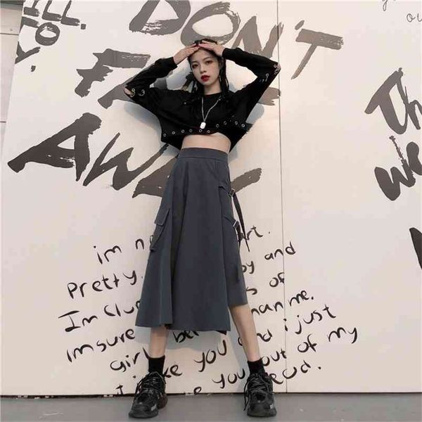 spring summer women's skirts hong kong style retro solid color irregular loose slim pocket female ll608 210506, Black
spring summer women's skirts hong kong style retro solid color irregular loose slim pocket female ll608 210506, Black