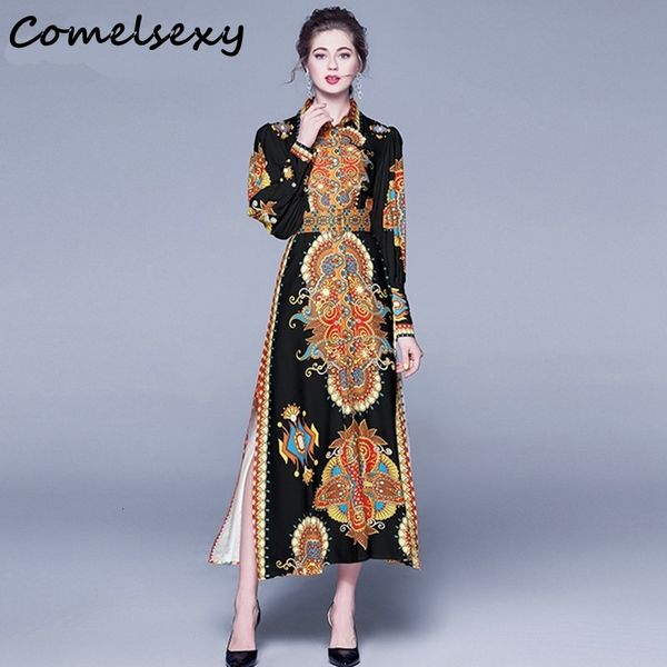 vintage print high waist french fashion split shirt dress women autumn long sleeve turn down collar elegant maxi dress 210515, Black;gray
vintage print high waist french fashion split shirt dress women autumn long sleeve turn down collar elegant maxi dress 210515, Black;gray