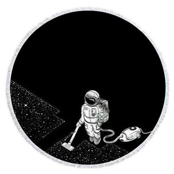 astronaut series microfiber beach towel with drawstring backpack bag sport yoga blanket swimming bath outdoor pads