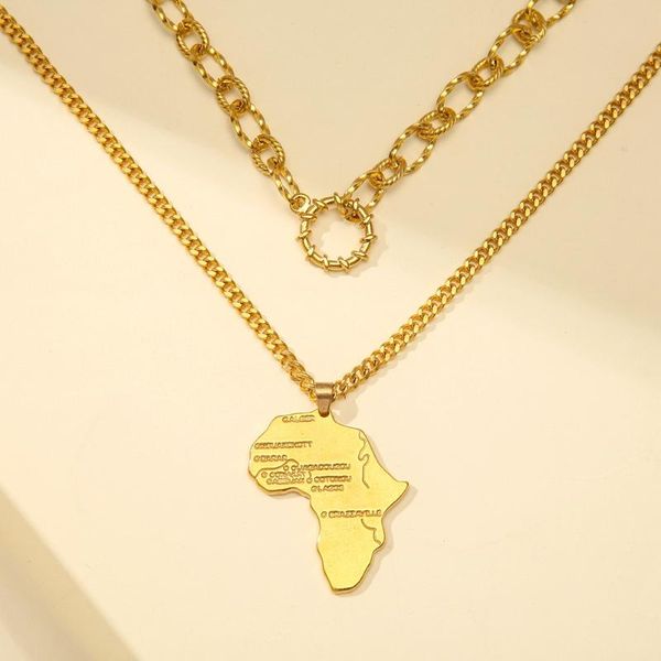 pendant necklaces 316l stainless steel big necklace for women africa map chokergold collar unique man chain jewelry gift bag packaging, Silver
pendant necklaces 316l stainless steel big necklace for women africa map chokergold collar unique man chain jewelry gift bag packaging, Silver