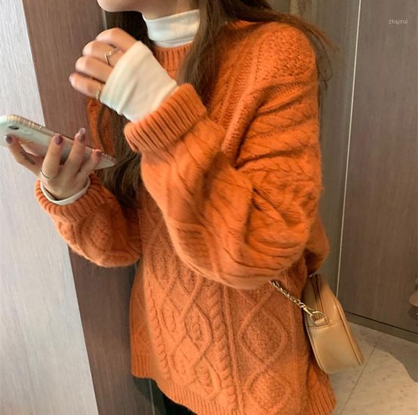women's sweaters fall 2021 winter womens women clothing knitted loose sweater knitting wool oversize pullover woman girls thick, White;black
women's sweaters fall 2021 winter womens women clothing knitted loose sweater knitting wool oversize pullover woman girls thick, White;black