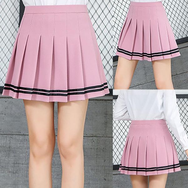 high waist women's skirts striped pleated skirt elastic female sweet mini dance ruffled plaid, Black
high waist women's skirts striped pleated skirt elastic female sweet mini dance ruffled plaid, Black