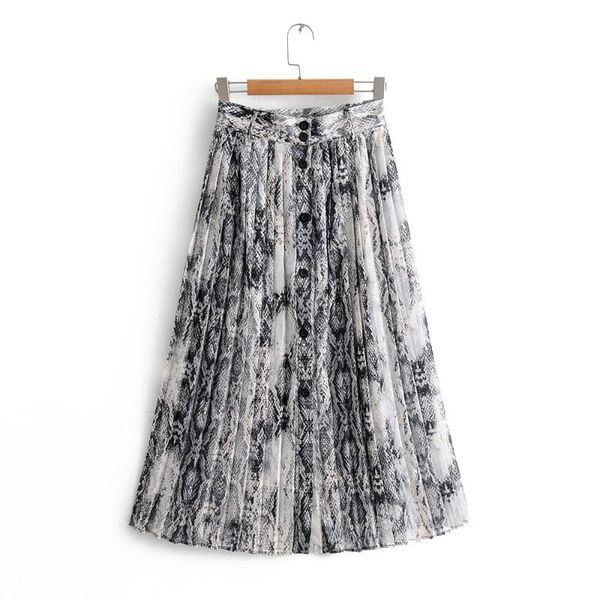 skirts women snake skin printed skirt pleated gray front button open sml drop mid calf length autumn, Black
skirts women snake skin printed skirt pleated gray front button open sml drop mid calf length autumn, Black