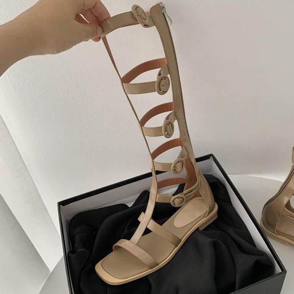 sandals 2021 summer boots genuine leather gladiator women shoes fashion breathable flats sandalias mujer hollow strap long, Black
sandals 2021 summer boots genuine leather gladiator women shoes fashion breathable flats sandalias mujer hollow strap long, Black