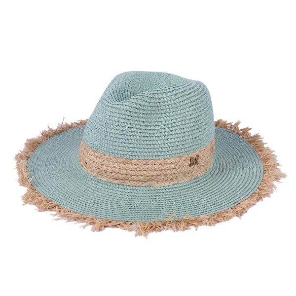 wide brim hats fashion colorful summer tie dye straw hat outdoor travel beach sun fedora vintage casual ladies elegant cap, Blue;gray 
wide brim hats fashion colorful summer tie dye straw hat outdoor travel beach sun fedora vintage casual ladies elegant cap, Blue;gray