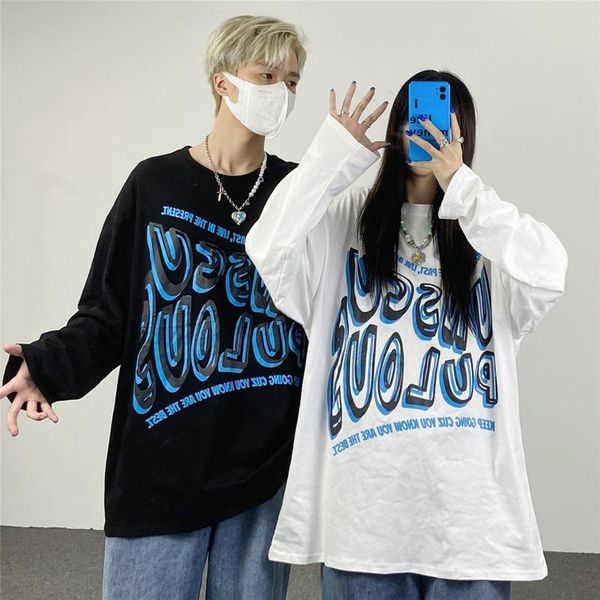 men's t-shirts korean style couple japanese streetwear graffiti fun letter printing ong-sleeved t-shirt black base gothic street clothe, White;black
men's t-shirts korean style couple japanese streetwear graffiti fun letter printing ong-sleeved t-shirt black base gothic street clothe, White;black