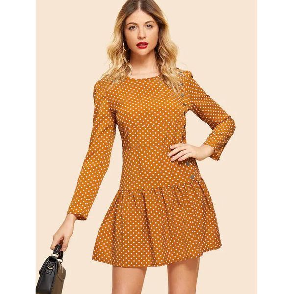 casual dresses fashion polka dot dress 2021 women long sleeve button high waist frilly summer leisure holiday bohemian, Black;gray
casual dresses fashion polka dot dress 2021 women long sleeve button high waist frilly summer leisure holiday bohemian, Black;gray