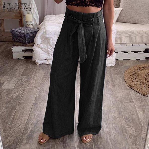 women's pants & capris women casual loose wide leg zanzea 2021 fashion office ladies long trousers solid high waist belted pantalones s, Black;white
women's pants & capris women casual loose wide leg zanzea 2021 fashion office ladies long trousers solid high waist belted pantalones s, Black;white