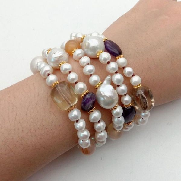women's 8'' 5 rows keshi pearl purple yellow gems stone bracelet beaded, strands, Black
women's 8'' 5 rows keshi pearl purple yellow gems stone bracelet beaded, strands, Black