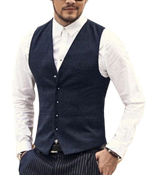 men's vests herringbone plaid vest suit single-breasted slim casual formal wear groomsman wedding men, Black;white
men's vests herringbone plaid vest suit single-breasted slim casual formal wear groomsman wedding men, Black;white