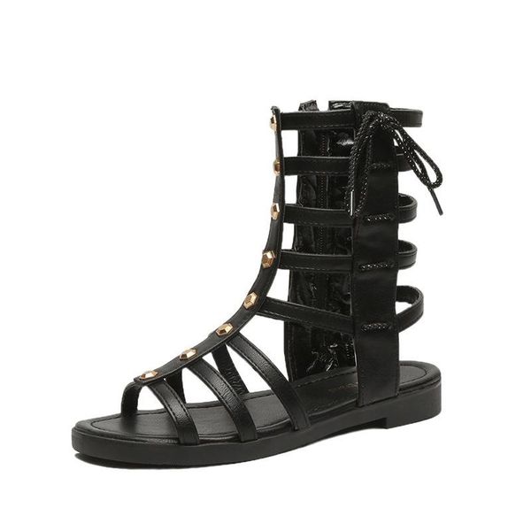 sandals 2021 style female summer roman tube hollow side zipper rivet solid color all-match fashionable flat, Black
sandals 2021 style female summer roman tube hollow side zipper rivet solid color all-match fashionable flat, Black