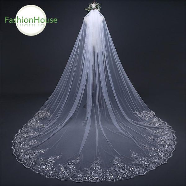 bridal veils with metal comb long tail veil wedding accessories 3m 4m 5m one layer appliqued lace edge white lvory cathedral, Black
bridal veils with metal comb long tail veil wedding accessories 3m 4m 5m one layer appliqued lace edge white lvory cathedral, Black