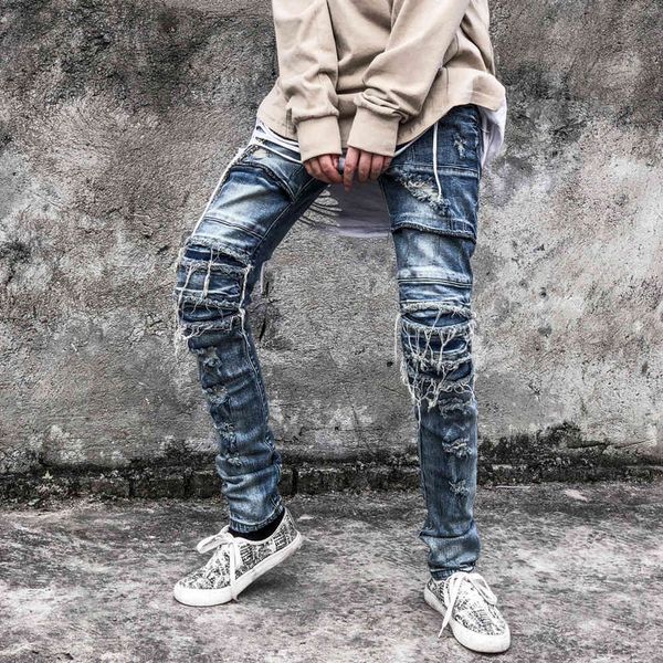jeans severe worn ripped vintage wash blue pleated skinny motorcycle biker couple men hip-hop street denim trousers
jeans severe worn ripped vintage wash blue pleated skinny motorcycle biker couple men hip-hop street denim trousers