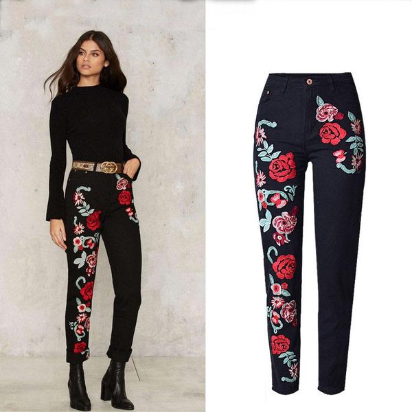 women's jeans bringbring 2021 spring 3d embroidery roses women loose black causal denim pants for woman winter jean 1825, Blue
women's jeans bringbring 2021 spring 3d embroidery roses women loose black causal denim pants for woman winter jean 1825, Blue