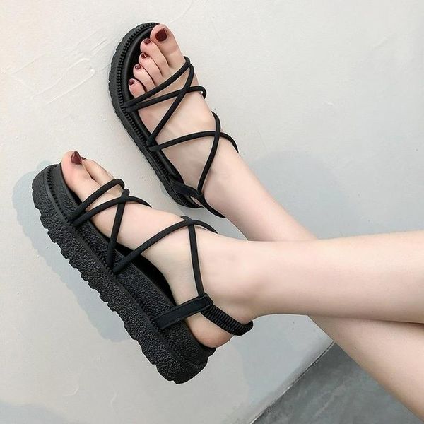 sandals 2021 year summer fashion comfortable round toe women's elastic band solid color casual outdoor beach shoes 35-40, Black
sandals 2021 year summer fashion comfortable round toe women's elastic band solid color casual outdoor beach shoes 35-40, Black
