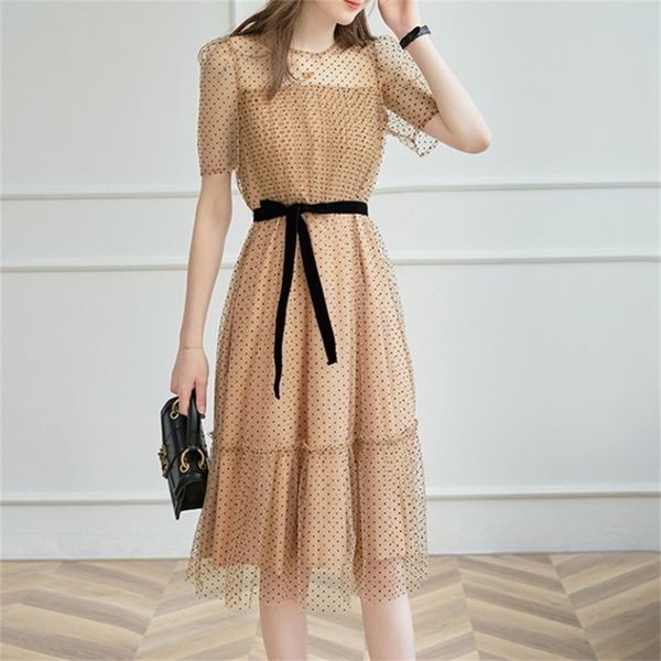 vintage polka dot boho mesh dress korean elegant fashion short sleeve high waist casual party female vestidos 210519, Black;gray
vintage polka dot boho mesh dress korean elegant fashion short sleeve high waist casual party female vestidos 210519, Black;gray