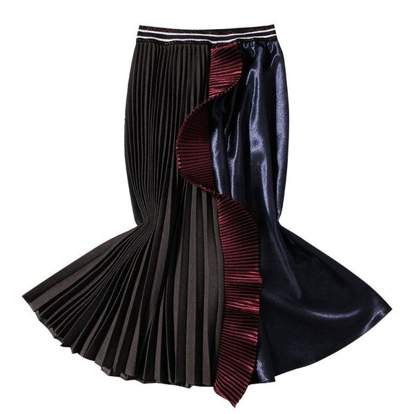 skirts 2021 nov.11 arrival high waist long for women vintage lotus leaf splicing contrast color pleated skirt, Black
skirts 2021 nov.11 arrival high waist long for women vintage lotus leaf splicing contrast color pleated skirt, Black