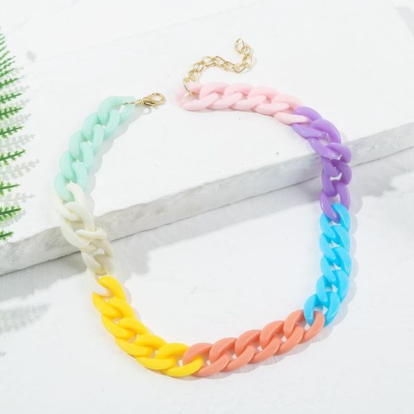 chains ins fashion summer macaron colorful wild acrylic hip hop personality exaggerated necklace clavicle chain choker for women girls, Silver
chains ins fashion summer macaron colorful wild acrylic hip hop personality exaggerated necklace clavicle chain choker for women girls, Silver