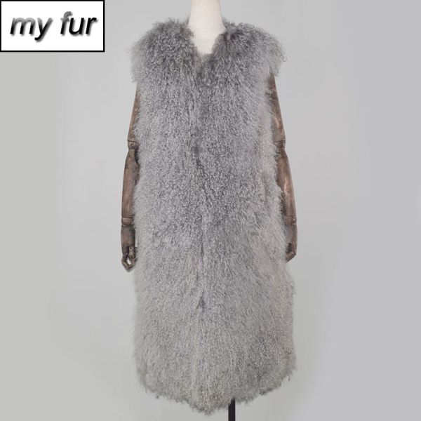 long style genuine real mongolia sheep fur vest leather waistcoat women winter natural wool gilet women's & faux, Black
long style genuine real mongolia sheep fur vest leather waistcoat women winter natural wool gilet women's & faux, Black