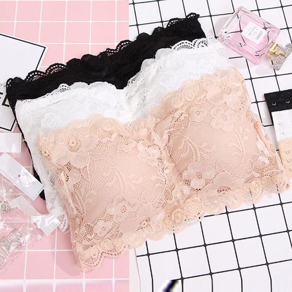 womens strapless lace camisoles tanks trim ban deau bra padded seamless stretch bandeau tube back closure, Black;white
womens strapless lace camisoles tanks trim ban deau bra padded seamless stretch bandeau tube back closure, Black;white