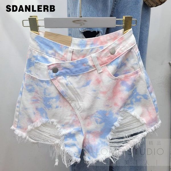 summer korean style shorts women's high waist jeans oblique breasted frayed gradient irregular denim pants, Blue
summer korean style shorts women's high waist jeans oblique breasted frayed gradient irregular denim pants, Blue