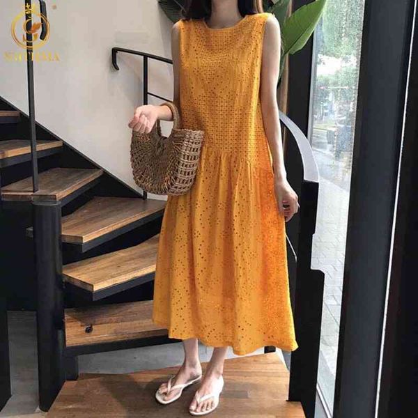 women dress summer korean chic ladies sweet elegant temperament lace hollow loose sleeveless vestidos 210520, Black;gray
women dress summer korean chic ladies sweet elegant temperament lace hollow loose sleeveless vestidos 210520, Black;gray