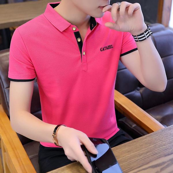 men's polos summer short-sleeved t-shirt korean version of slim plus size lapel shirt trend casual clothing, White;black
men's polos summer short-sleeved t-shirt korean version of slim plus size lapel shirt trend casual clothing, White;black
