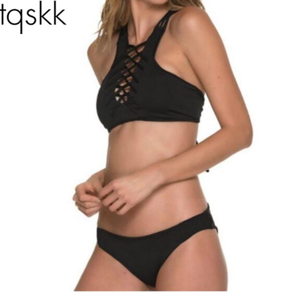 women's swimwear tqskk 2021 arrival bikinis women swimsuit bikini set female summer swim wear bathing suit biquini, White;black
women's swimwear tqskk 2021 arrival bikinis women swimsuit bikini set female summer swim wear bathing suit biquini, White;black
