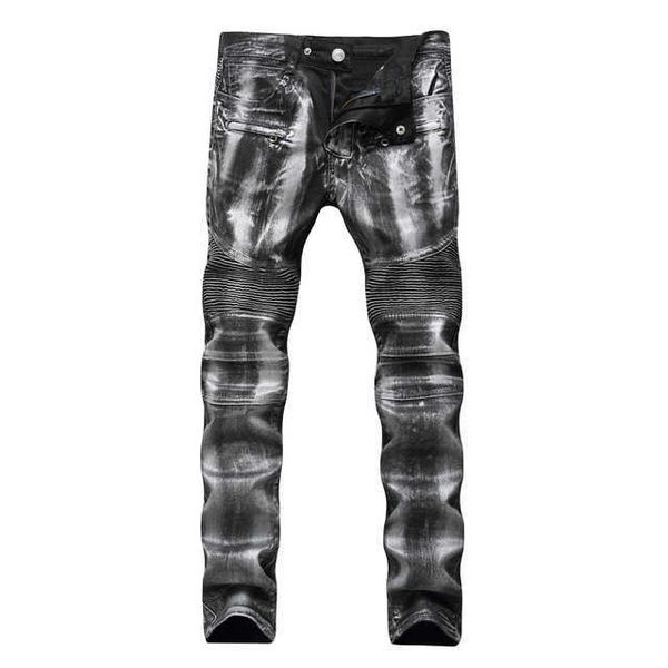 men's pants ny jeans pleated zipper style long fashion slim fit denim high streetwear size 40 sfxm, Black
men's pants ny jeans pleated zipper style long fashion slim fit denim high streetwear size 40 sfxm, Black