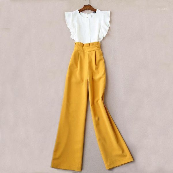 summer women two piece set chiffon pants suits ruffles blouse shirt + high waist women's tracksuits, Gray
summer women two piece set chiffon pants suits ruffles blouse shirt + high waist women's tracksuits, Gray