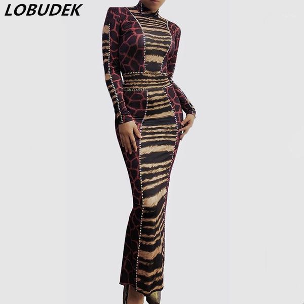 women long sleeve leopard print rhinestones dress host models catwalk slim dresses birthday celebrate prom stage outfit casual, Black;gray
women long sleeve leopard print rhinestones dress host models catwalk slim dresses birthday celebrate prom stage outfit casual, Black;gray