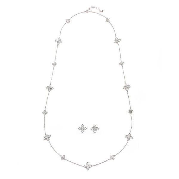 earrings & necklace fashion romatic women's 2 pcs set flower design sweater long chain earring jewelry, Silver
earrings & necklace fashion romatic women's 2 pcs set flower design sweater long chain earring jewelry, Silver