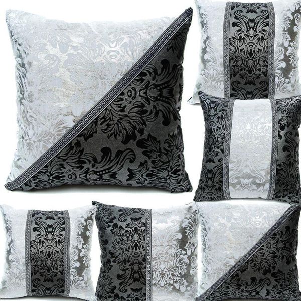 gray black throw pillow case cushion cover pillowcase home sofa decor splicing silver
gray black throw pillow case cushion cover pillowcase home sofa decor splicing silver