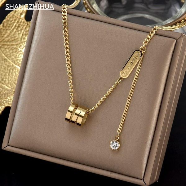 pendant necklaces 2021 design sense spiral cylinder titanium steel gold necklace for woman korean fashion jewelry gothic girl's clavicle, Silver
pendant necklaces 2021 design sense spiral cylinder titanium steel gold necklace for woman korean fashion jewelry gothic girl's clavicle, Silver