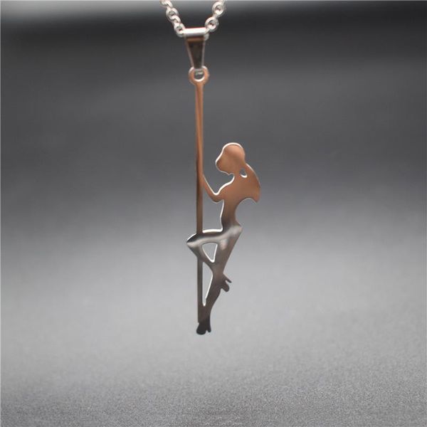 pendant necklaces trendy style pole dancer stainless steel strip silhouette gift for bachelorette jewellery, Silver
pendant necklaces trendy style pole dancer stainless steel strip silhouette gift for bachelorette jewellery, Silver