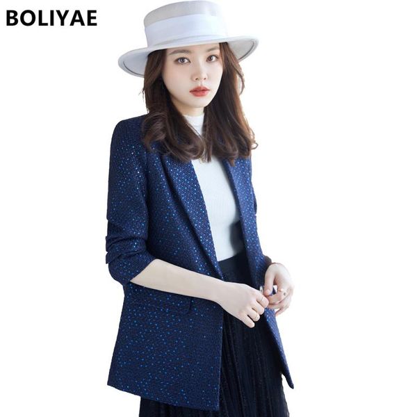 women's suits & blazers boliyae autumn and winter women blazer fashion blue suit coat female sequins long sleeve jacket outerwe, White;black
women's suits & blazers boliyae autumn and winter women blazer fashion blue suit coat female sequins long sleeve jacket outerwe, White;black