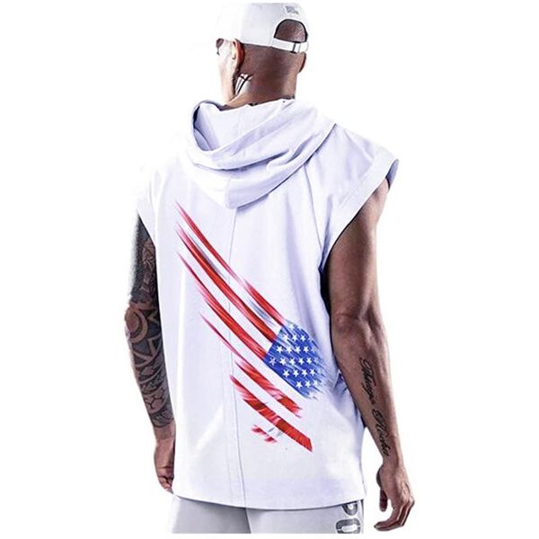 men' tank men clothing fitness muscle sleeveless tee stars and stripes printed hooded bodybuilding guys vest, White;black
men' tank men clothing fitness muscle sleeveless tee stars and stripes printed hooded bodybuilding guys vest, White;black