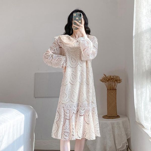 lace splicing long sleeve dress women elegant pastel vestidos trendy spring fall style robes vacation party casual dresses, Black;gray
lace splicing long sleeve dress women elegant pastel vestidos trendy spring fall style robes vacation party casual dresses, Black;gray