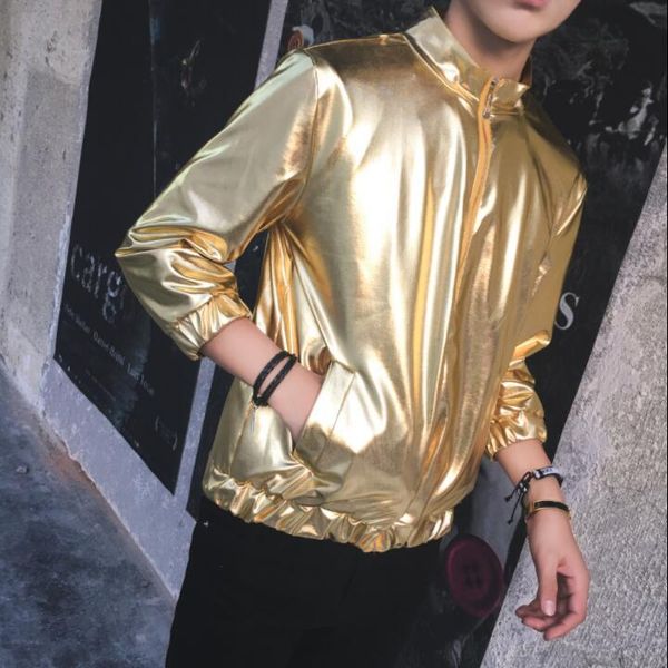 men's jackets loose jacket men casual clothes jaqueta masculina chaqueta punk metal color glossy mens and coats stand collar gold, Black;brown
men's jackets loose jacket men casual clothes jaqueta masculina chaqueta punk metal color glossy mens and coats stand collar gold, Black;brown