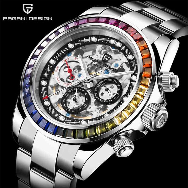 pagani design automatic watch for men mechanical skeleton watches stainless steel waterproof fashion business relogio masculino, Silver
pagani design automatic watch for men mechanical skeleton watches stainless steel waterproof fashion business relogio masculino, Silver