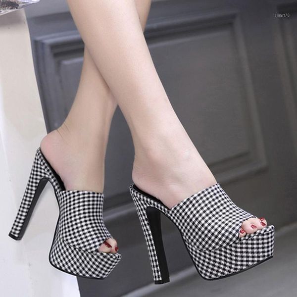 slippers 2021 plaid peep toe platform high heels party summer sandal mules shoes women footwear1, Black
slippers 2021 plaid peep toe platform high heels party summer sandal mules shoes women footwear1, Black