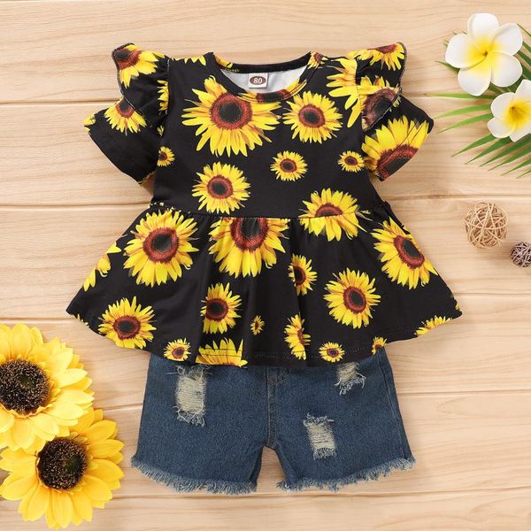 sunflower t-shirt jean shorts born baby outfit set cotton toddler children pants summer infant girls kids clothing sets, White
sunflower t-shirt jean shorts born baby outfit set cotton toddler children pants summer infant girls kids clothing sets, White